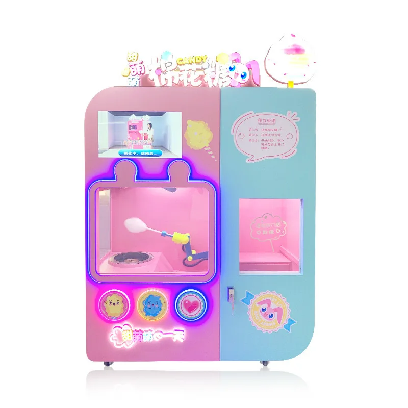 Smart Commercial Fully Automatic Fancy Cotton Candy Vending Machine