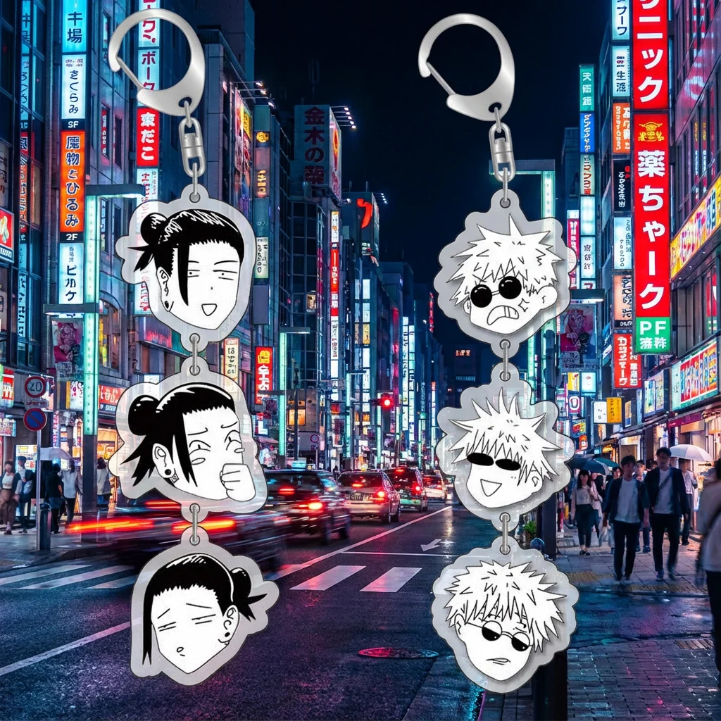 

Брелок в стиле аниме Jujutsu Kaisen, акриловый кулон Satoru Gojo Suguru Geto Toge Inumaki Megumi Fushiguro, аксессуары с героями мультфильмов, подарок