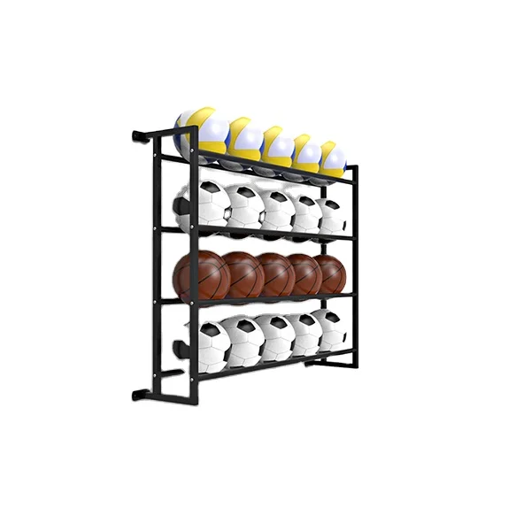 رف كرة السلة، حامل تدريب الرماية المتدحرج، تخزين المعدات الرياضية بعجلات، حامل منظم من أربع طبقات