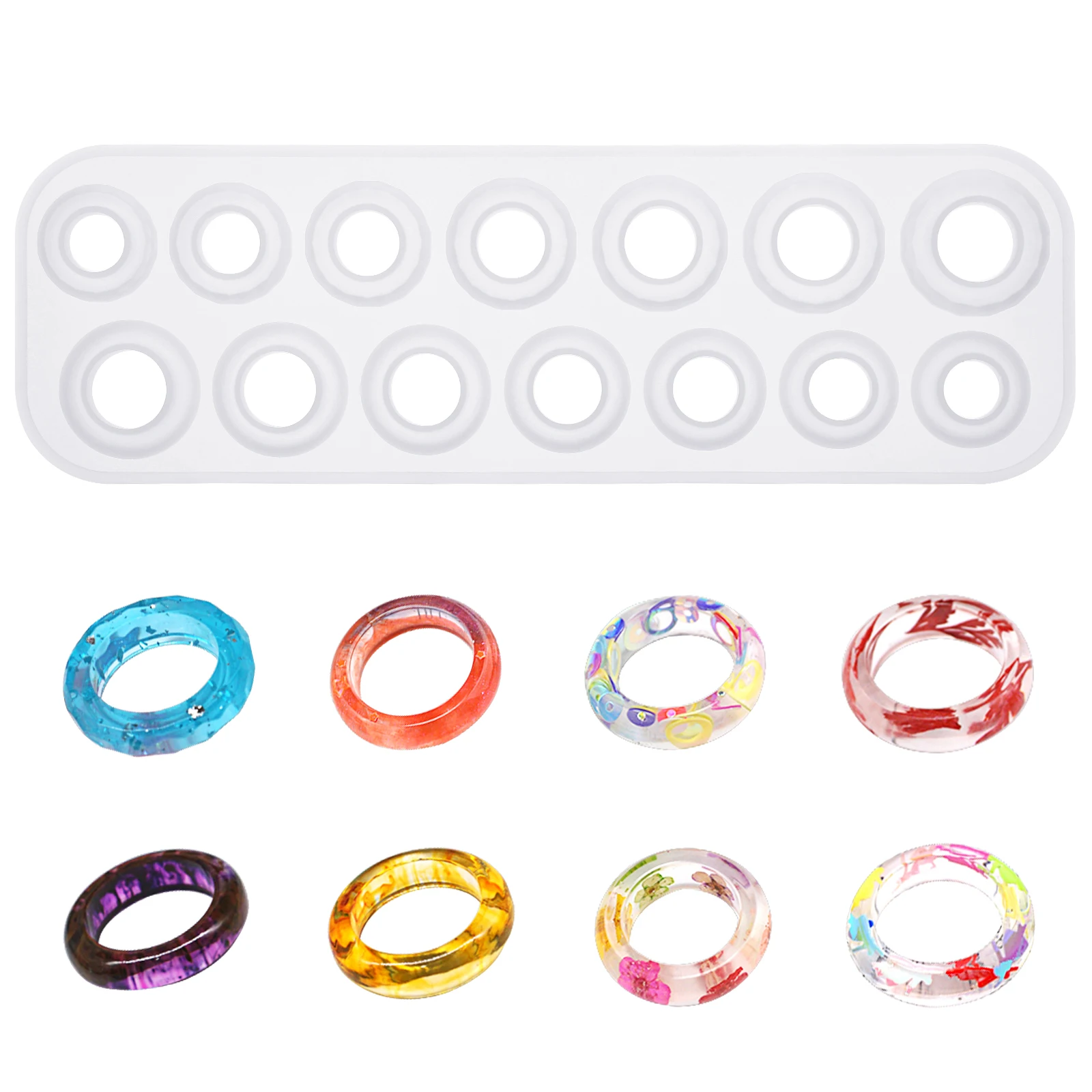 

Silicone Ring DIY Epoxy Molds Tools Epoxy Finger Casting Handmade Jewelry Accessories Holes Resin Craft