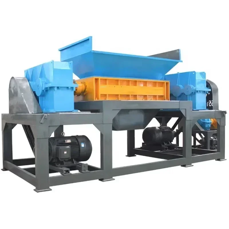 LOW Price Double Shaft Tyre Recycling Crusher Machines for Shredding Waste Plastic Shredder Equipment Recycle Tire Shredder