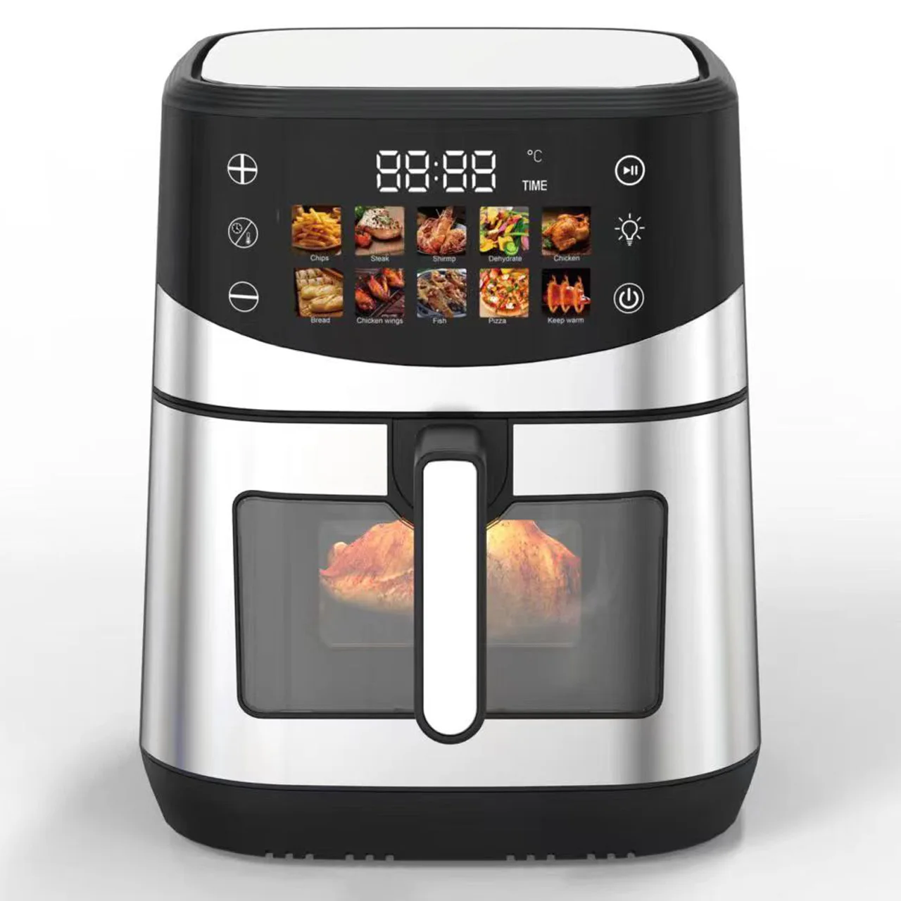

2026 New Model Multi-functionalColorful Touch Screen Menu Smart Air Fryer Modern Stainless Steel Digital Air Fryer Multifunctio