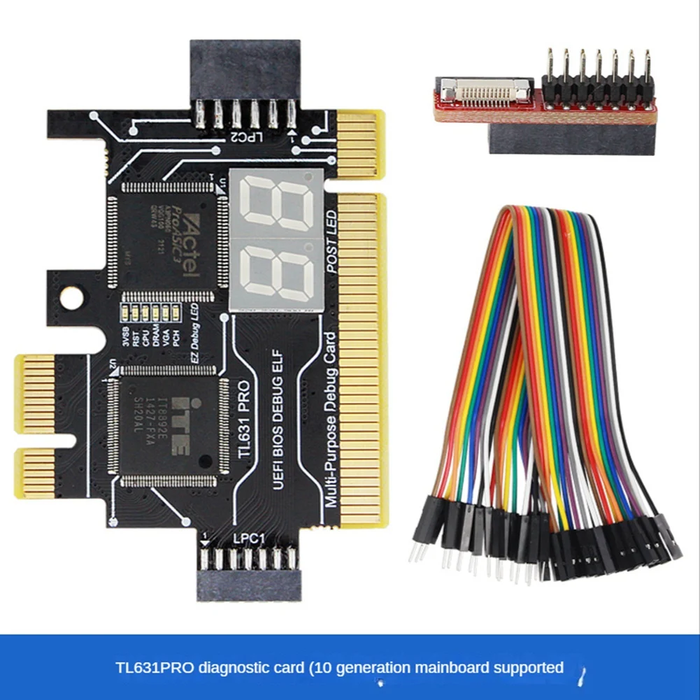 Imagem -03 - Pro Portátil Universal Pci Diagnosticar Cartão Pci-e Mini Lpc Placa-mãe Analisador de Diagnóstico Testador Debug Cartões Tl631