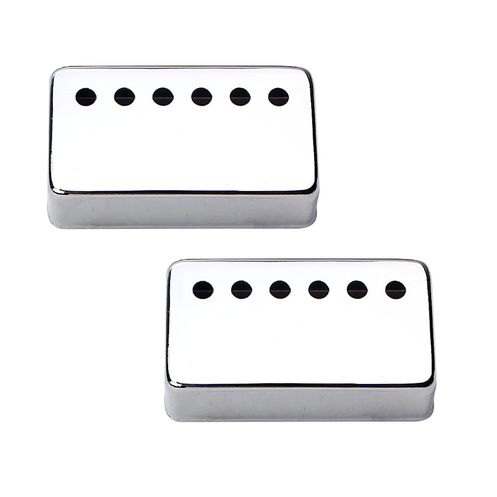 2 Stücke Semi-Open Metall Humbucker Pickup Abdeckungen Silber 6 Löcher Langlebige Leichte E-gitarre Teil Pickup Abdeckung