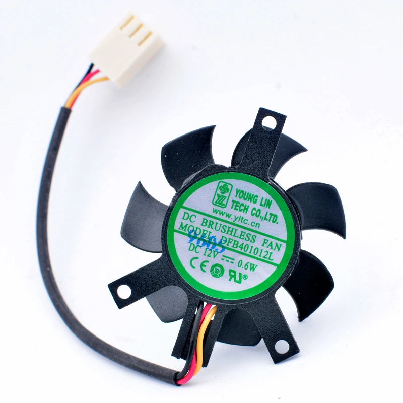 

DFB401012L DC12V 0.6W Diameter 37mm hole pitch 35x35x27mm 3 wires, cooling fan for soft router heat sink