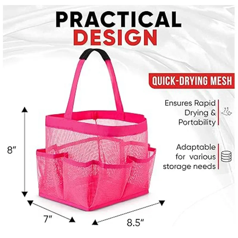 Portátil malha Shower Caddy Bag, dobrável, banheiro organizador para viagens, ginásio, a-STE6