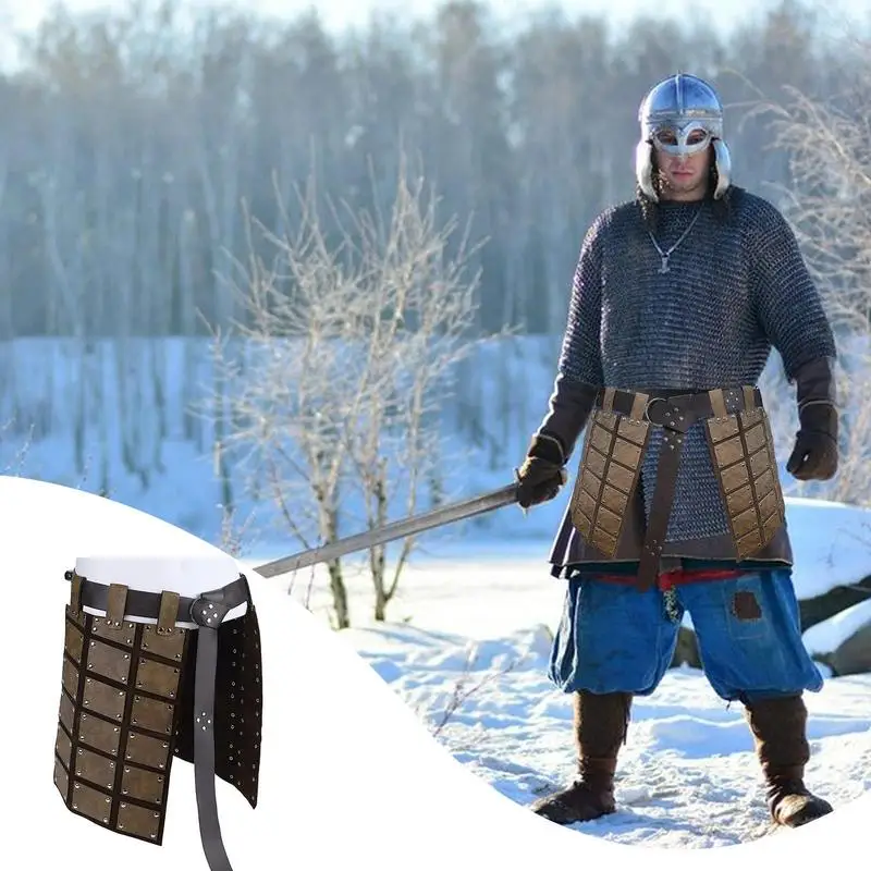 Cinturón de muslo Medieval Retro, Protector de cintura de doble cara, protección del muslo para hombres, disfraz de Cosplay Medieval realista para fiesta