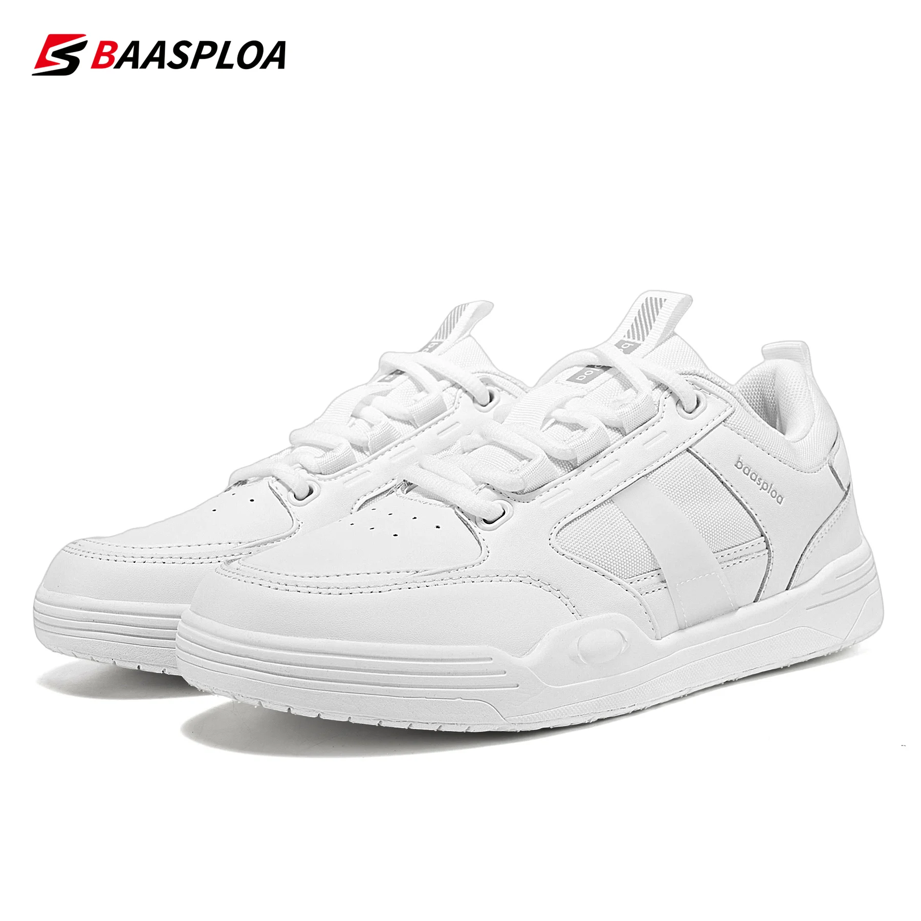 Baasploa 2023 Leather Walking Shoes Men\'s Sneaker Lightweight Waterproof Male Casual Shoes Comfortable Skateboard Shoes