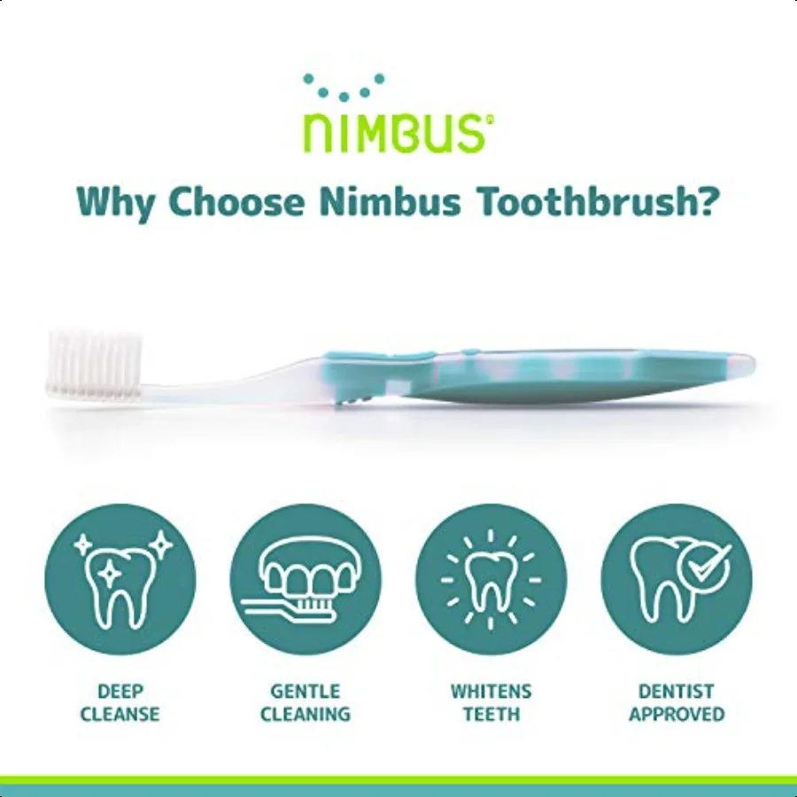 NIMBUS Extra Soft Toothbrushes Compact Head Periodontist Design Tapered Bristles for Sensitive Teeth and Receding Gums Individu