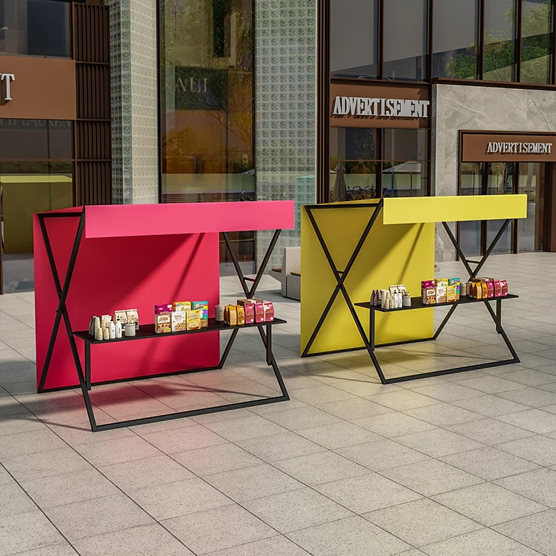 

Outdoor Internet celebrity stall City square Commercial street Market display stand Folding metal custom mobile booth rack