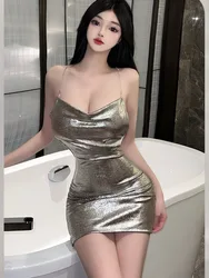 Goddess Dress Sweet Fashion Sexy Mini PU Royal Sister Nightclub Sexy For Women, Seductive Spicy Uniform Dress Elegant B7PN