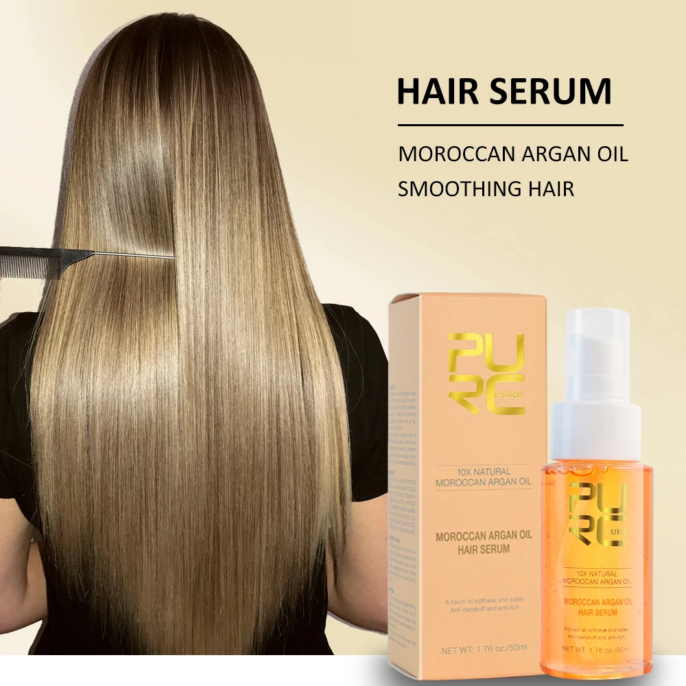 

PURC Morocco Argan Oil Hair Serum Smoothing Soften Hair Treatment Oil Repair Damaged Anti-Dandruff Anti-Breakage Hair Care