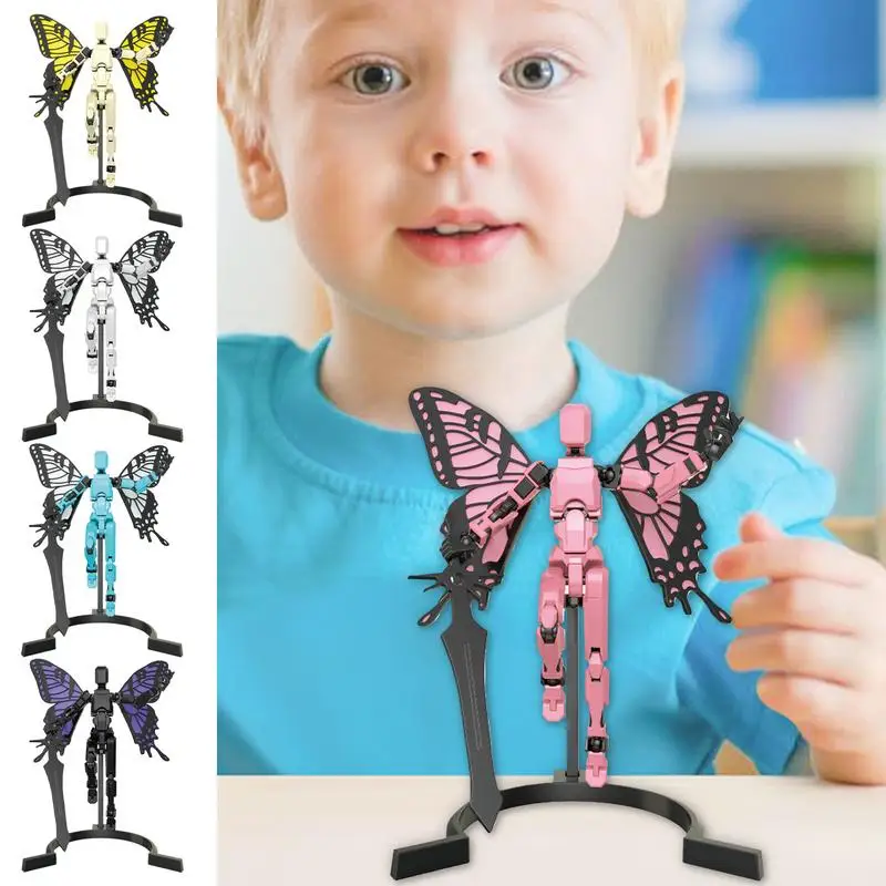 Lucky 13. zabawki figurki manekin z nadrukiem 3D motyl skrzydlaty anioł ruchomy Shapeshift Robot Model akcji DIY manekin dekompresyjny prezent