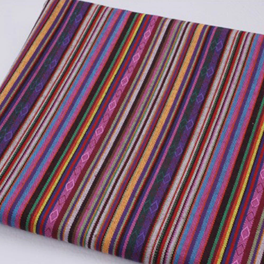 50X150cm Striped Jacquard Boho Style Fabric Cloth Handcraft Geometric Thick Fabrics Home Wall Decoration Sewing Handbag Garments