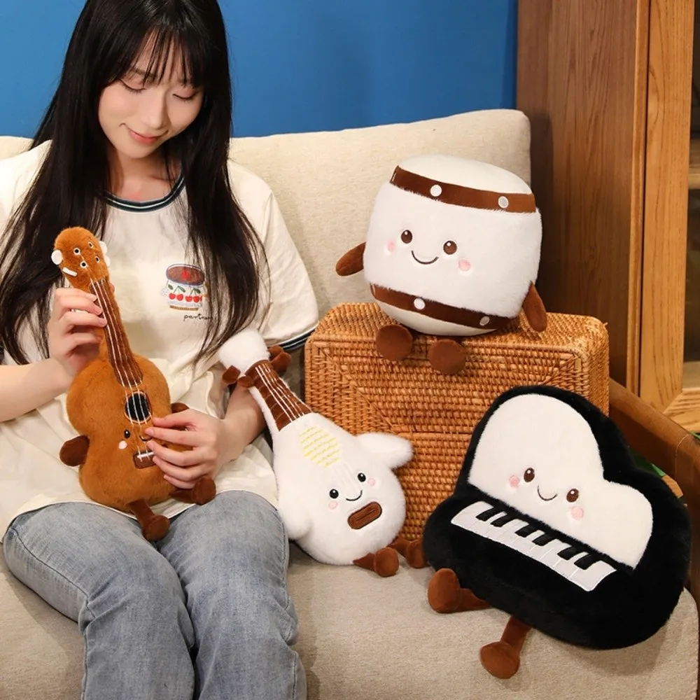 

Simulation Musical Instrument Plush Doll Stuffed Toy Fluffy Piano Plush Toy Soft Collection Guitar Drum Plush Toy Kids Gifts