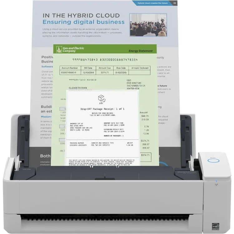 home.iX1300 Compact Wireless or USB Double-Sided Color Document, Photo & Receipt Scanner with Auto Document Feeder