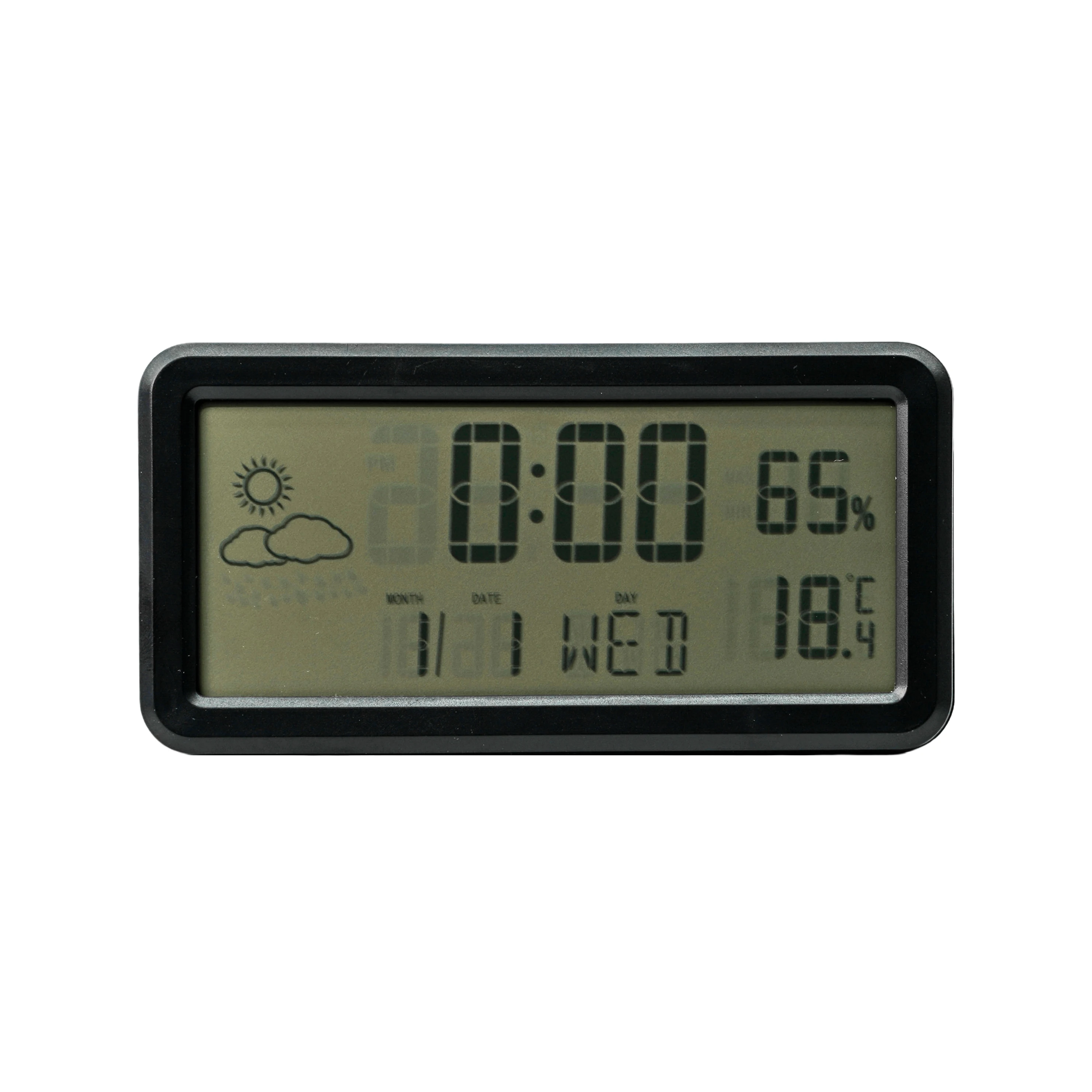 Temperature Humidity Desk Clock Thermometer Hygrometer Digital Wall Clock LCD Table Alarm Clock