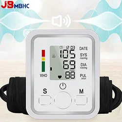 Voice Arm Blood Pressure Monitor Digital LCD Tensiometers Heart Rate Meter Large Cuff Sphygmomanometer Portable Bp Tonometer