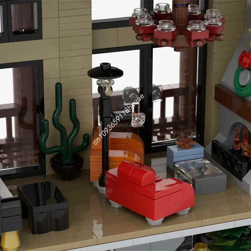 2032 pièces MOC City Street View Architecture Village d'hiver Ski Lodge modèle blocs de construction modulaires briques à monter soi-même jouet éducation cadeaux