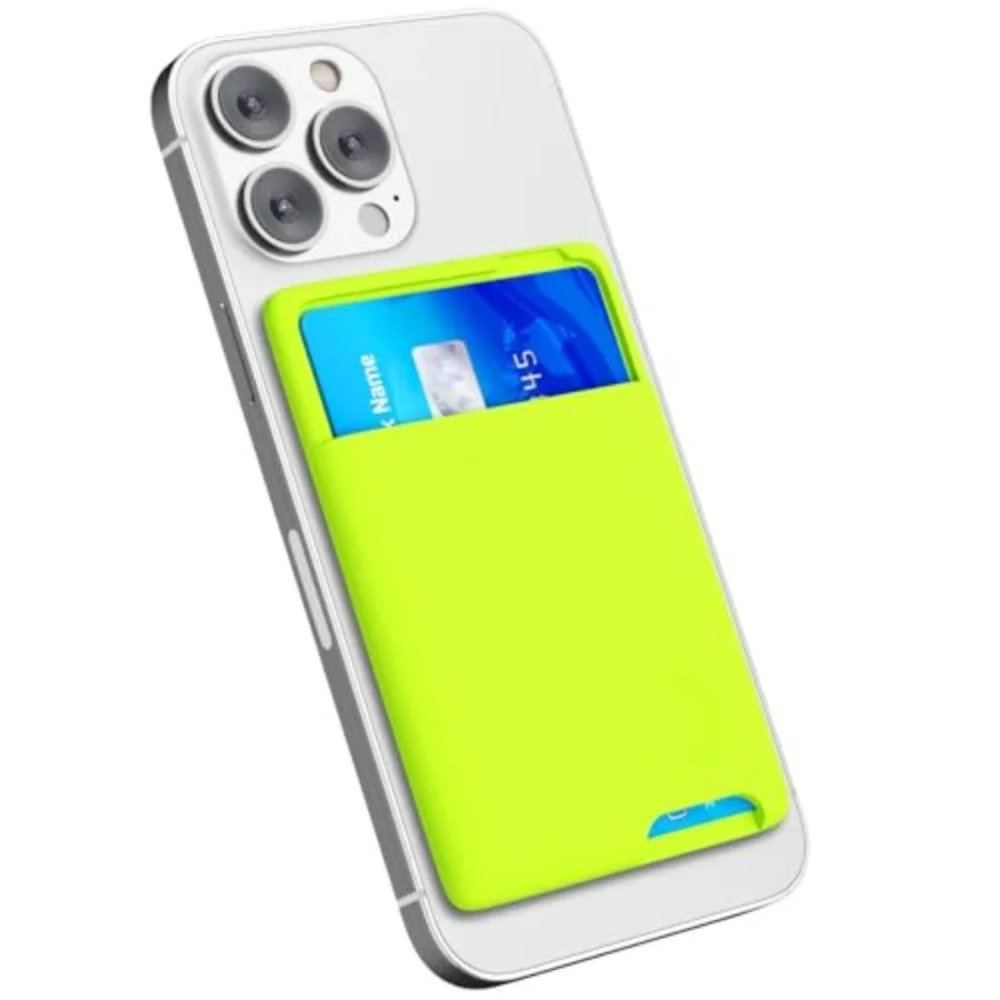

Phone Wallet Stick On, Secure Phone Card Holder Silicone, Adhesive Pocket Sleeve ID Cit Card, Slim Thin Card Case for Men Women