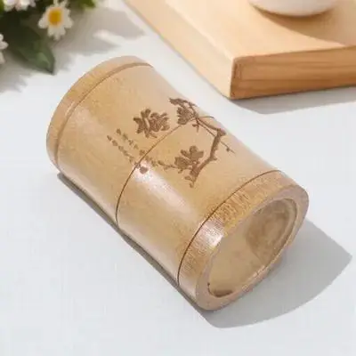 Engraving Pen Bamboo Cup Chinese Holder Cool for Desk Calligraphy Brush Organizer