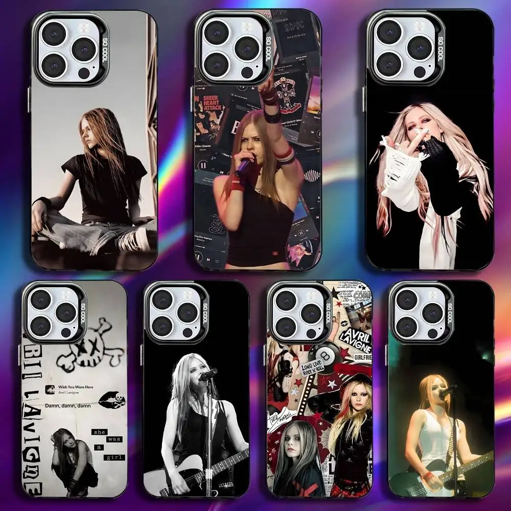 

Singer Avril L-Lavigne Phone Case For iPhone 16,15,14,13,12,11,Pro,Max,Plus,Mini,XS,SE Anti Fall Black Matte Hard Bumper