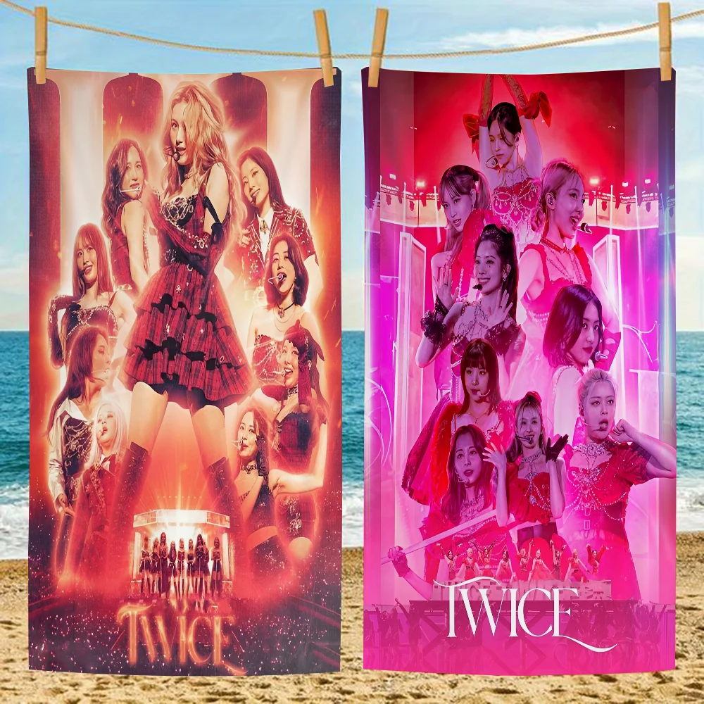 Canvas Painting Kpop T-twice Microfiber Blanket Quick Drying Beach Towels Oversized Printing Super Absorbent Pool Towel Blanket