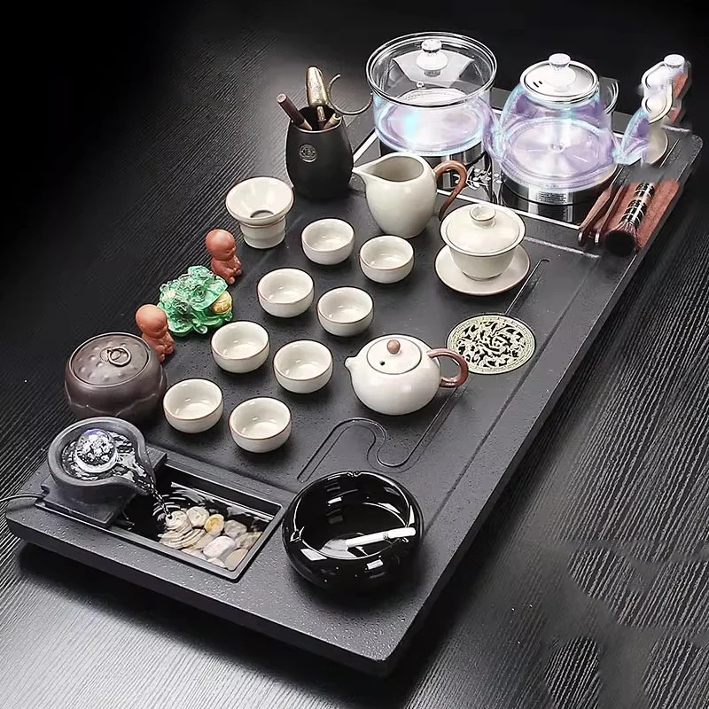 a*-Serving Wooden Tea Tray Coffeeware Decorative Luxury Ceramic Accessories Table Tea Tray Glass Ceremony Home Products/.
