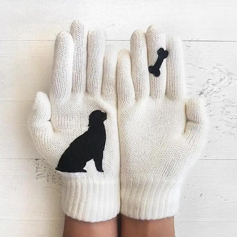 Guantes de invierno para mujer, manoplas de dedos cálidos de punto para mujer, manoplas elásticas suaves de moda, guantes de dedo completo para calentadores de manos