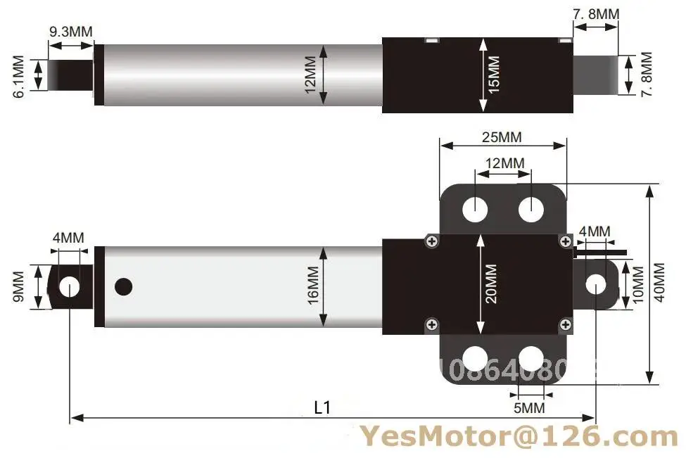 하이 퀄리티 선형 액추에이터 DC 모터, 맞춤형 188N 포스 CE, 6V, 12V, 24V, 30mm, 50mm, 75mm, 100mm, 150mm 스트로크, 무료 배송, 신제품