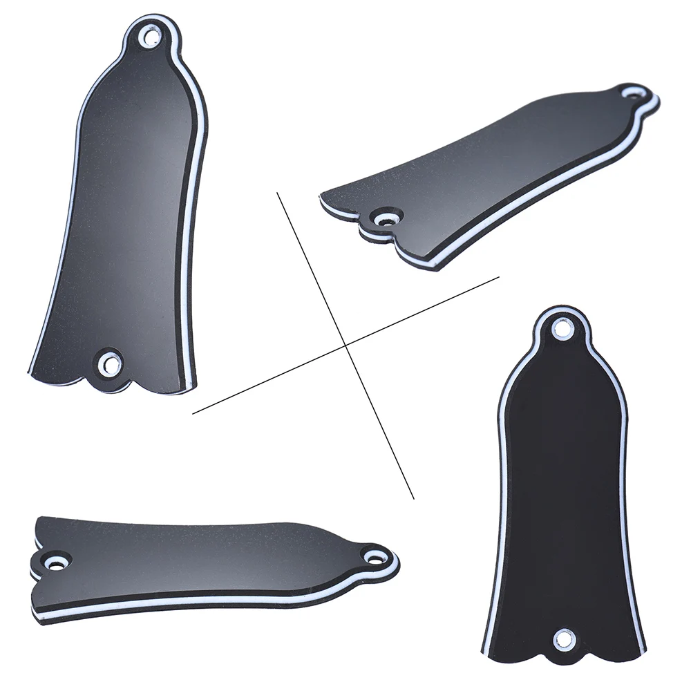 2 Holes Bell-shaped PVC Truss Rod Cover Plate Scroll Plate for Gibson LP SG Flying V ES Guitar Black