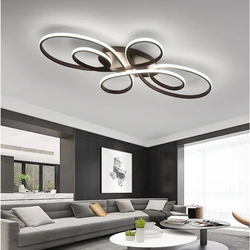 Modern Led Ceiling Light Nordic Living  Room Bedroom Ceiling Lamps White/Black Home Decor Ceiling Chandelier With Remote Control