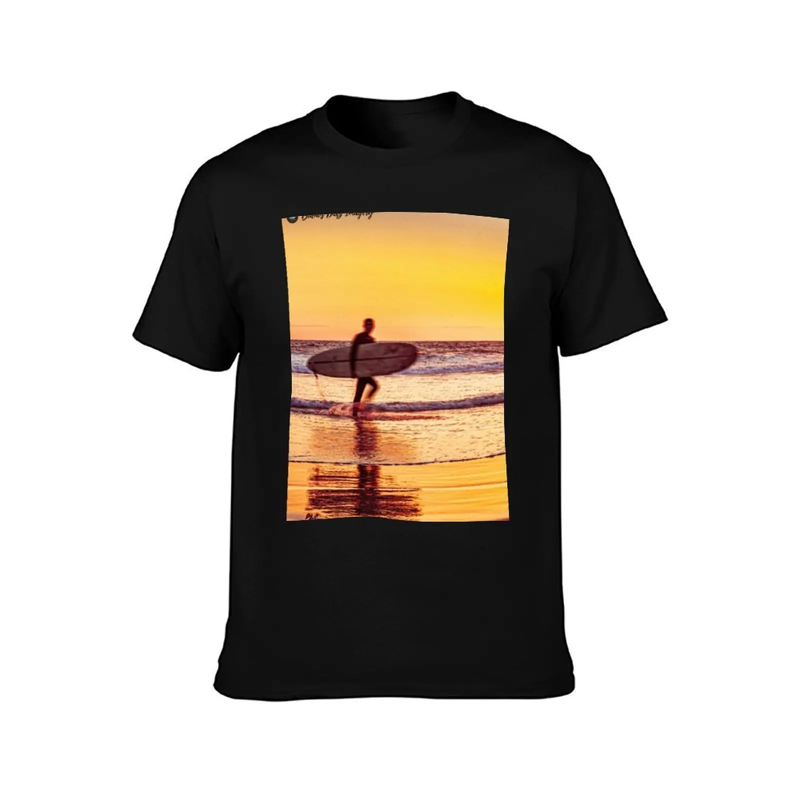 Sunset Surfer Vert T-Shirt, Summer Casual Cotton Tee, Oversized Streetwear Tops, Vintage Graphic Print, Loose Fit Short Sleeve
