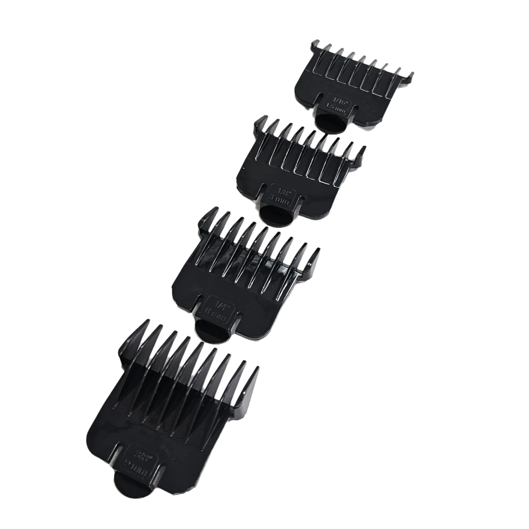 Black Trimmer Guards for Andis T Outliner, Snap-on Blade Attachment Guide Combs Set (1.5/3.0/6.0/9.0mm)1/16