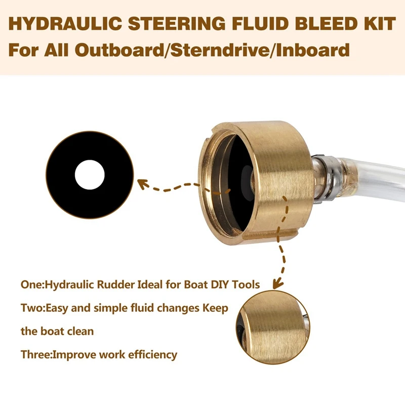 Hydraulic Steering Bleed Kit For Seastar Hydraulic Steering Fluid Filler Tube Kit For All Outboard, Sterndrive & Inboard