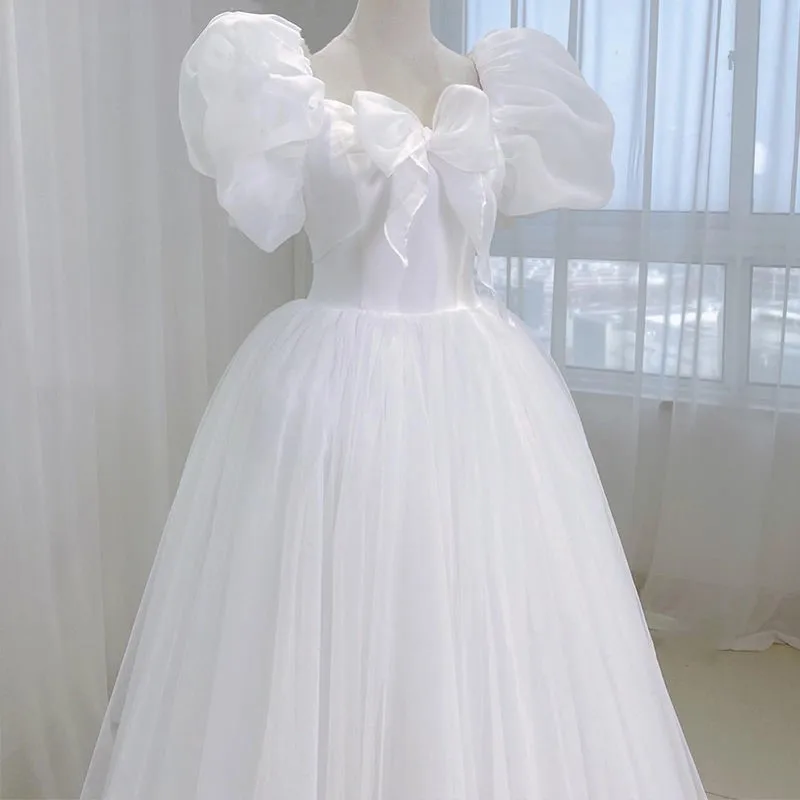 off-Shoulder Puff Sleeve Elegant Bubble Dress out