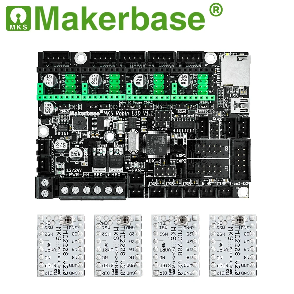 Makerbase MKS Robin E3D V1.1 Motherboard 3D Printer Parts with TMC2209 Driver VS SKR MINI E3 V3.0 For Ender3/5 Voron and Klipper