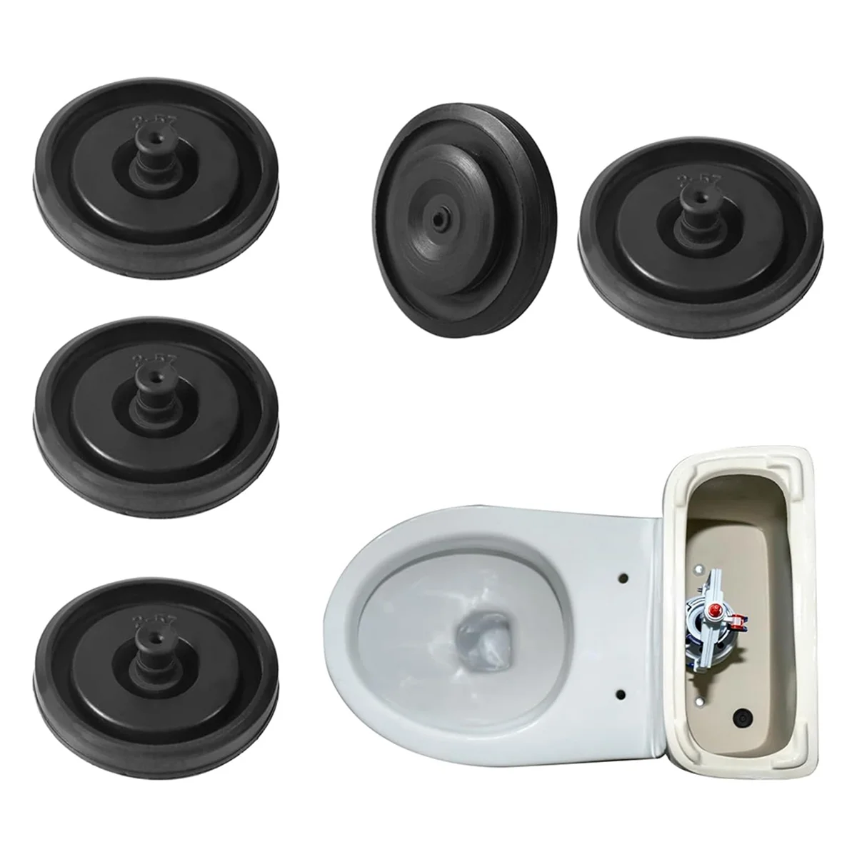 ABJZ 5 قطع قطع غيار سدادة صمام تعبئة المرحاض لـ -83143، صمام تعبئة خزان المرحاض، سدادة مطاطية