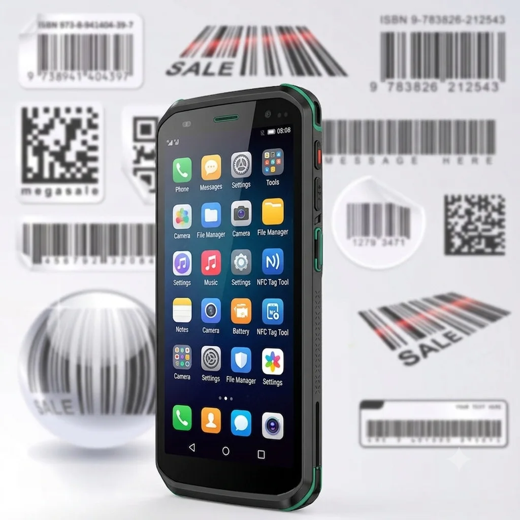 S5 Android 13 Barcode Scanner 5.5 Inch Screen NFC Handheld PDA Smartphone 1D 2D QR Barcodes Inventory Mobile Data