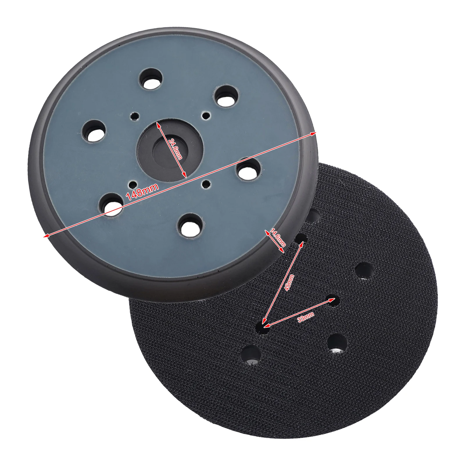 2 pezzi 6 pollici 6 fori levigatura pad senza polvere piastra di supporto di ricambio 150mm per Ridgid R2611 levigatrice orbitale casuale lucidatura