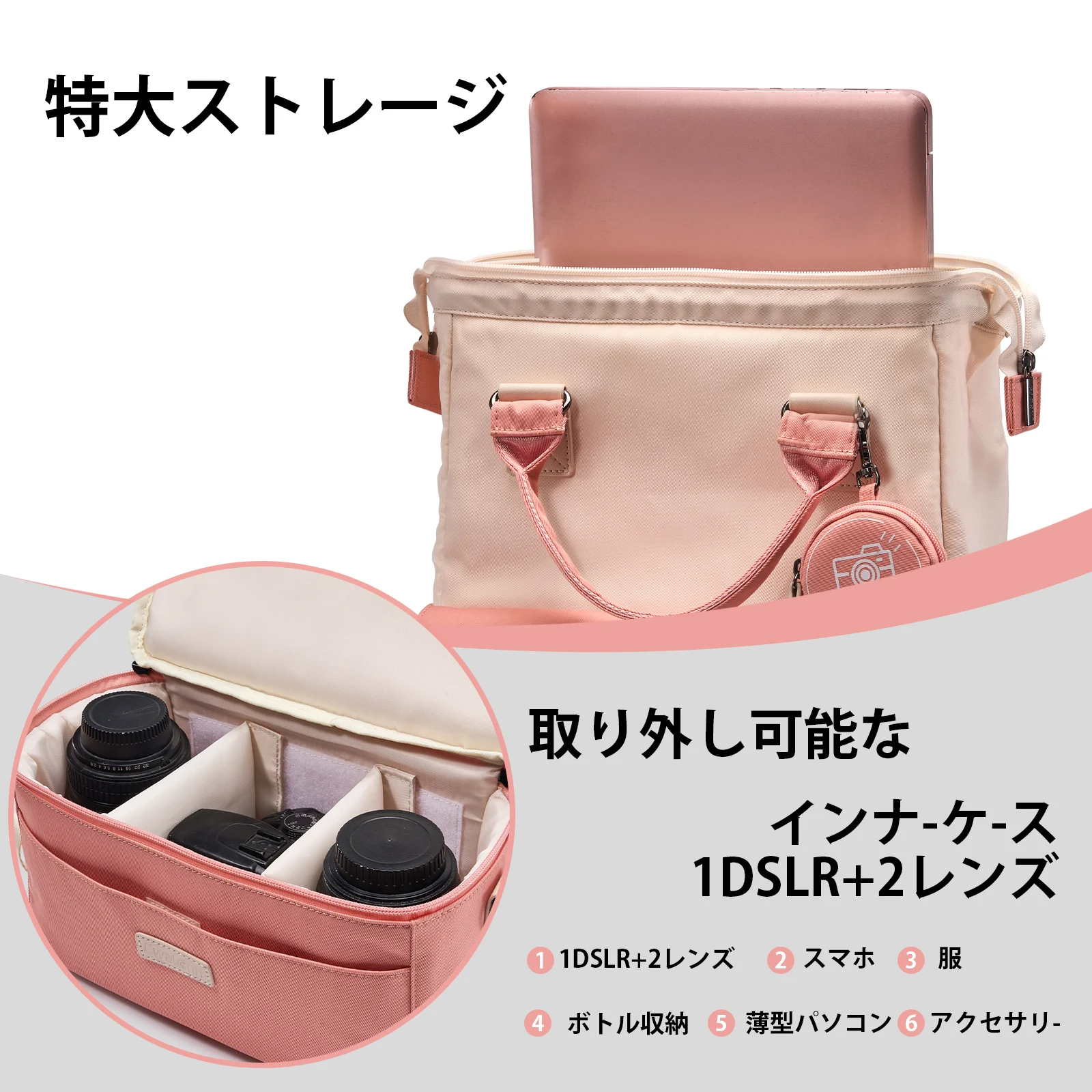 حقيبة كاميرا ذات سعة كبيرة ، مقاومة للماء ، تخزين ، كتف مزدوج ، عدسة واحدة ، حقيبة كاميرا عاكسة