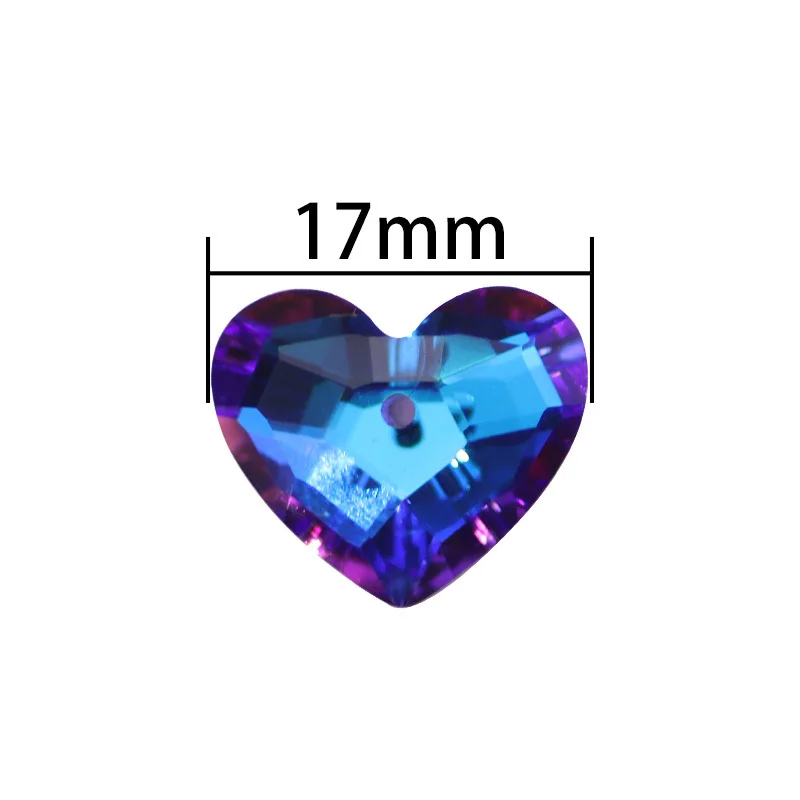 High Selling 17mm Fat Peach Ausrian Crystal Heart AB Fancy Shaped Small Pendant Beads Necklace Pendant DIY Material Accessories