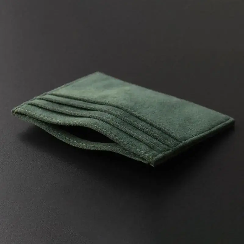 Schlanker Kartenhalter aus Wildleder mit mehreren Kartenfächern für Kredit- und Bankkarten, kleine Herren-Geldbörsen, perfekt für den täglichen Pendelverkehr und Geschäftsreisen – Detail 7