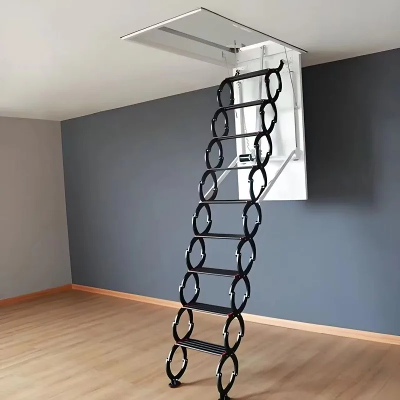 Customized Remote Control Electric Attic Ladder Retractable Loft Staircase Space Saving Ceiling Access Ladder