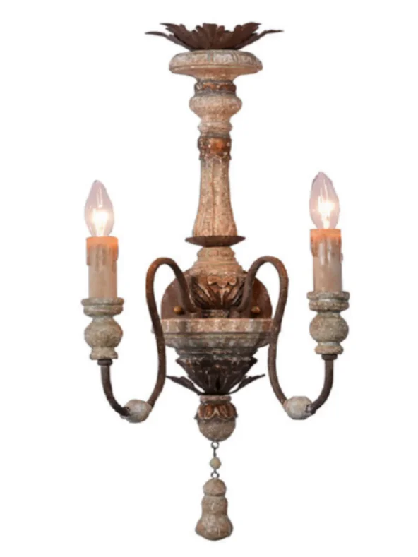 Retro Massivholz-Wandleuchte Französischer Stil für Wohnzimmer, Schlafzimmer, Flur, Kreative Amerikanische Holz- und Eisen-Wandlampe im Vintage-Look