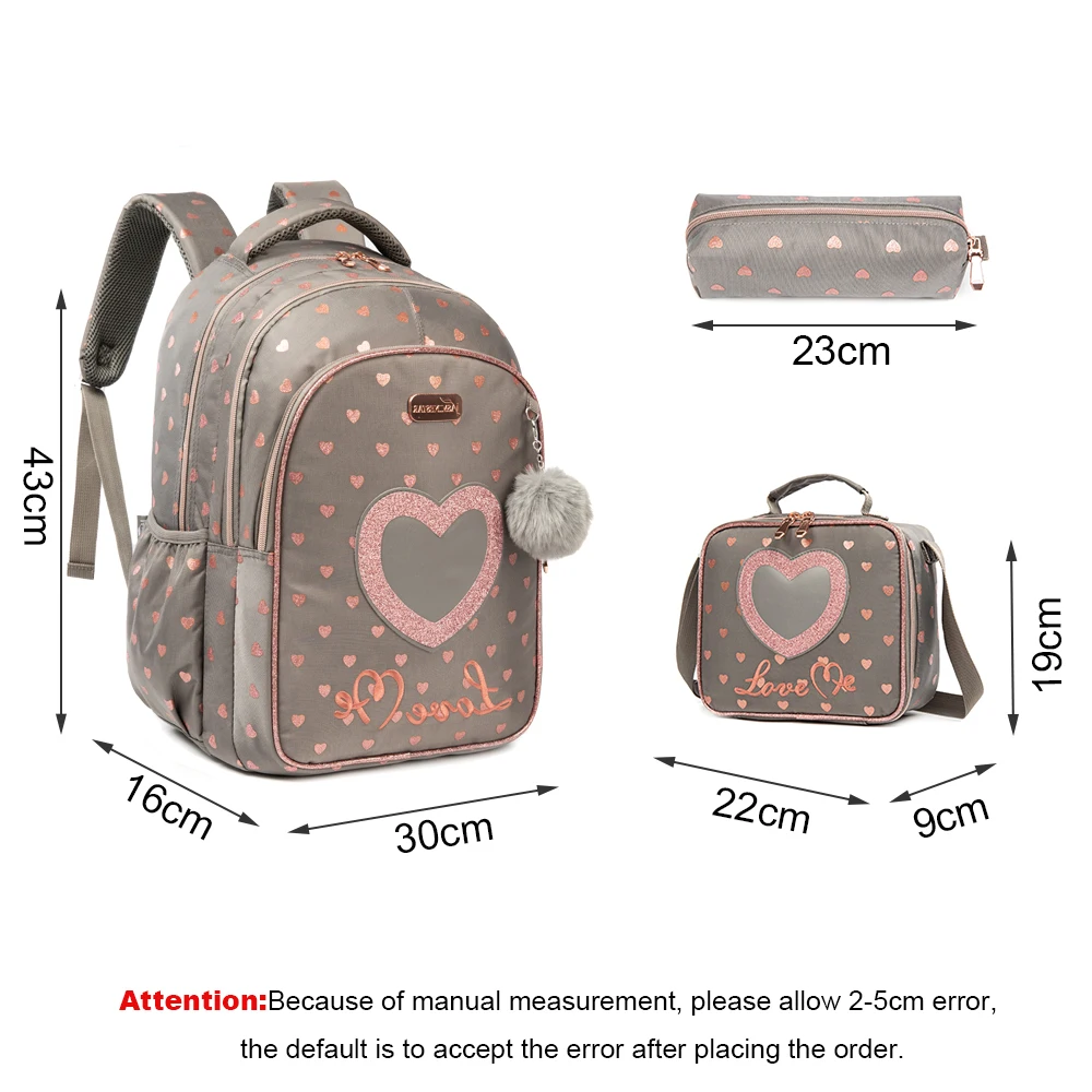 New Backpacks for Students School Bags for Girls Large Capacity Backpack with Lunch Bag Pencil Bag Mochila Infantil Menina 2023