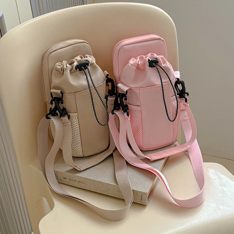 Outdoor Bottle Storage Bag Travel Cell Phone Water Cup Protective Cover Small Messenger Bag Portable Coin Purse Bottle Pocket