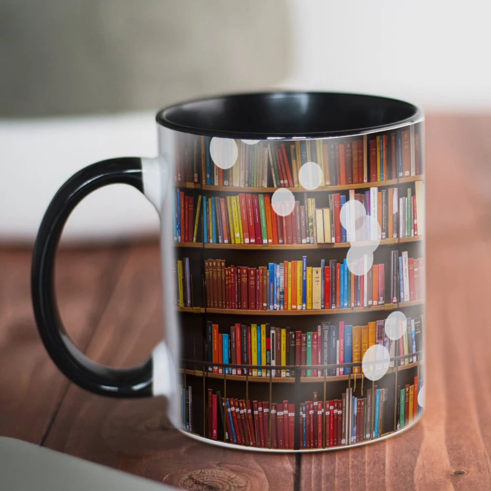 Library of books design mugs with ceramic coffee cup study milk cup Friends Birthday Gift