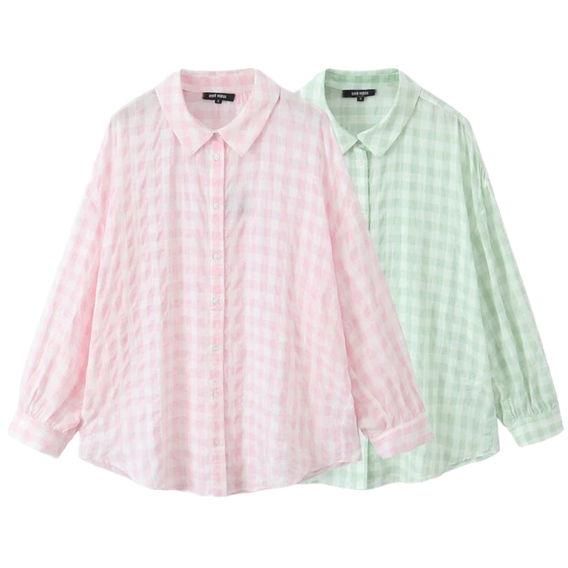 

Spring 2024 Women's Faionable Versatile Loose Comfortable Long Sve irt New Arrival 97060 063 All-Match Ele Sle