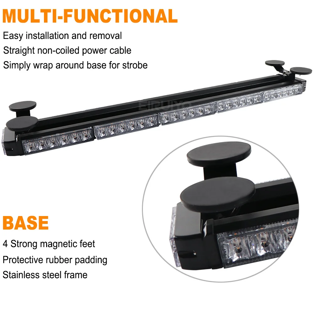 37 "43" 49 "giallo bianco COB LED avvertimento di emergenza Lightbar Strobe Beacon carro attrezzi auto polizia tetto lampeggiante lampada di segnalazione 12V 24V